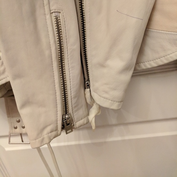 NWT IRO Witney White Patchwork Leather Jacket 40 - Picture 5 of 8